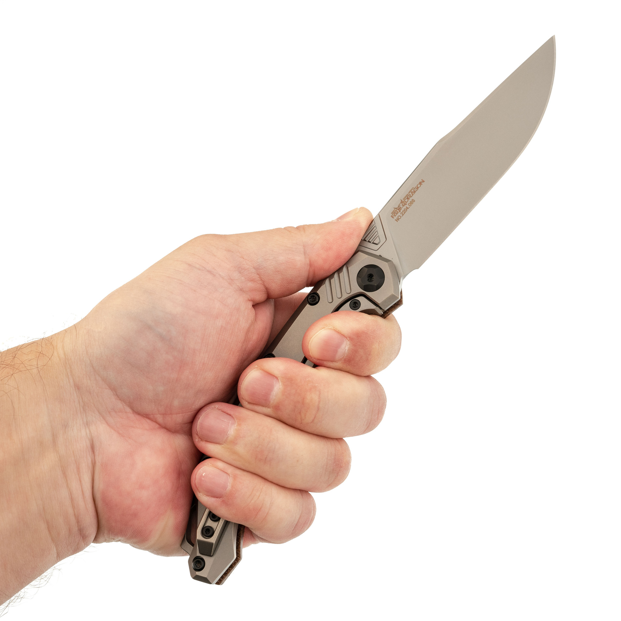 Складной нож Fat Dragon 13, сталь CPM-S35VN, рукоять G10, коричневый - фото 10