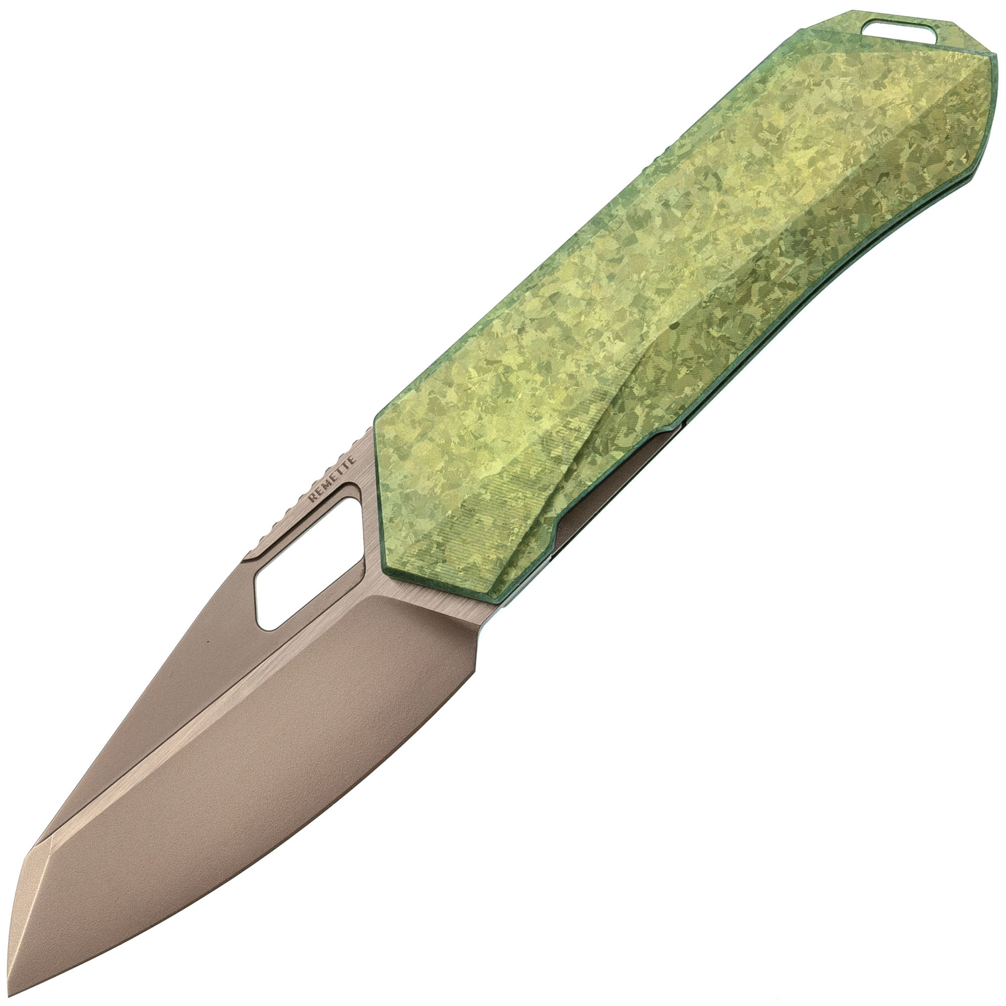 Складной нож Remette Woodpecker, сталь M390, рукоять титан, зеленый