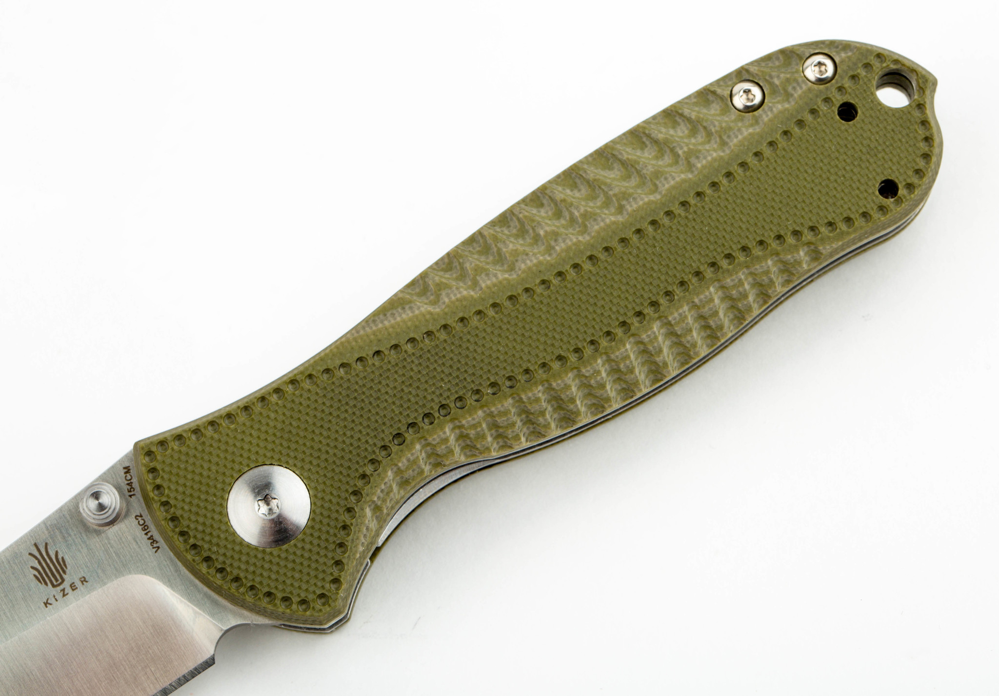 Складной нож Kizer Hunter Small, сталь 154CM, рукоять Green G10 - фото 3