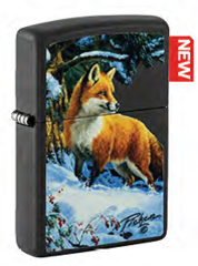 Фото Зажигалка ZIPPO Linda Picken с покрытием Black Matte, Лиса, латунь/сталь