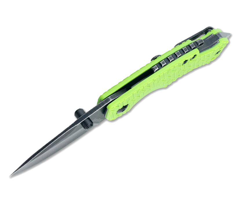 Нож складной Shuffle - KERSHAW 8700LIMEBW, сталь 8Cr13MoV c покрытием BlackWash™, рукоять текстурированный термопластик GFN зелёного цвета - фото 3