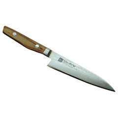 Фото Нож кухонный универсальный Shimomura, сталь VG-10 Damascus, рукоять pakka wood