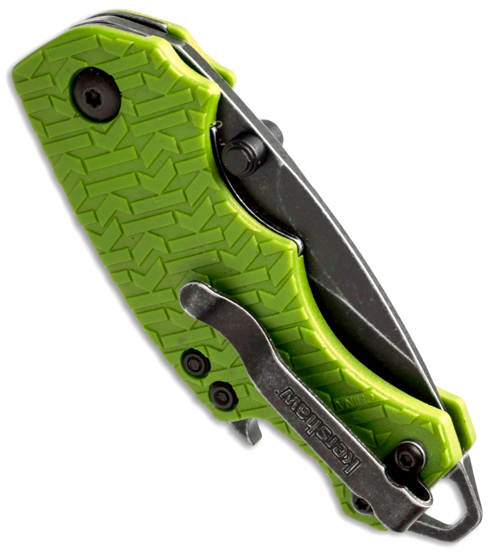 Нож складной Shuffle - KERSHAW 8700LIMEBW, сталь 8Cr13MoV c покрытием BlackWash™, рукоять текстурированный термопластик GFN зелёного цвета - фото 4