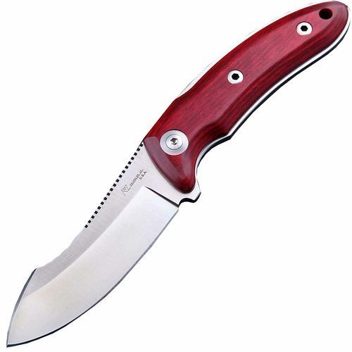 Туристический охотничий нож с фиксированным клинком Katz Kagemusha NFX, сталь XT-80, рукоять вишня деревянный нож охотничий