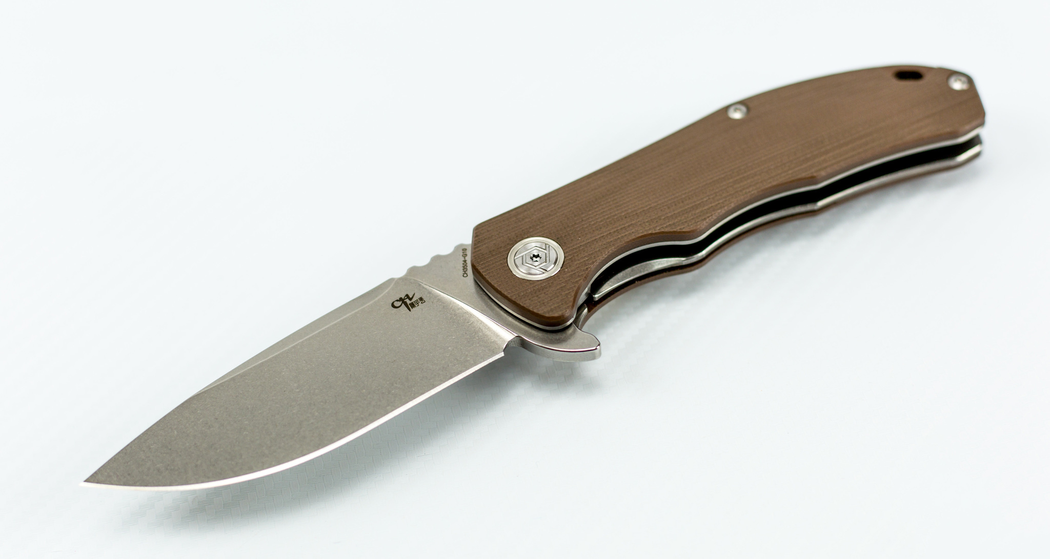 Складной нож CH3504 сталь D2, цвет коричневый - фото 4