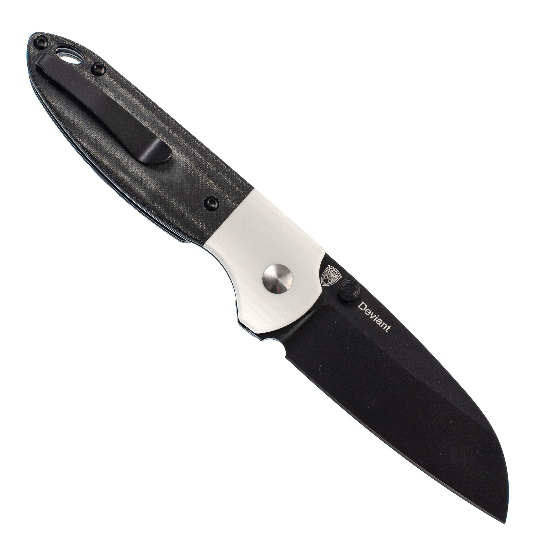 Складной нож Kizer Deviant, сталь M390, рукоять Black Micarta/White G10 - фото 3