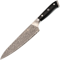 Фото Кухонный нож Шеф D.JS Tuotown, сталь VG10 Дамасская сталь, рукоять G10