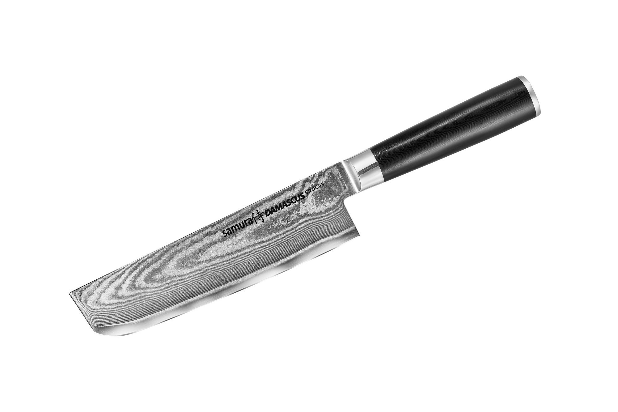 фото Нож кухонный "samura damascus" накири 167 мм, g-10, дамаск 67 слоев