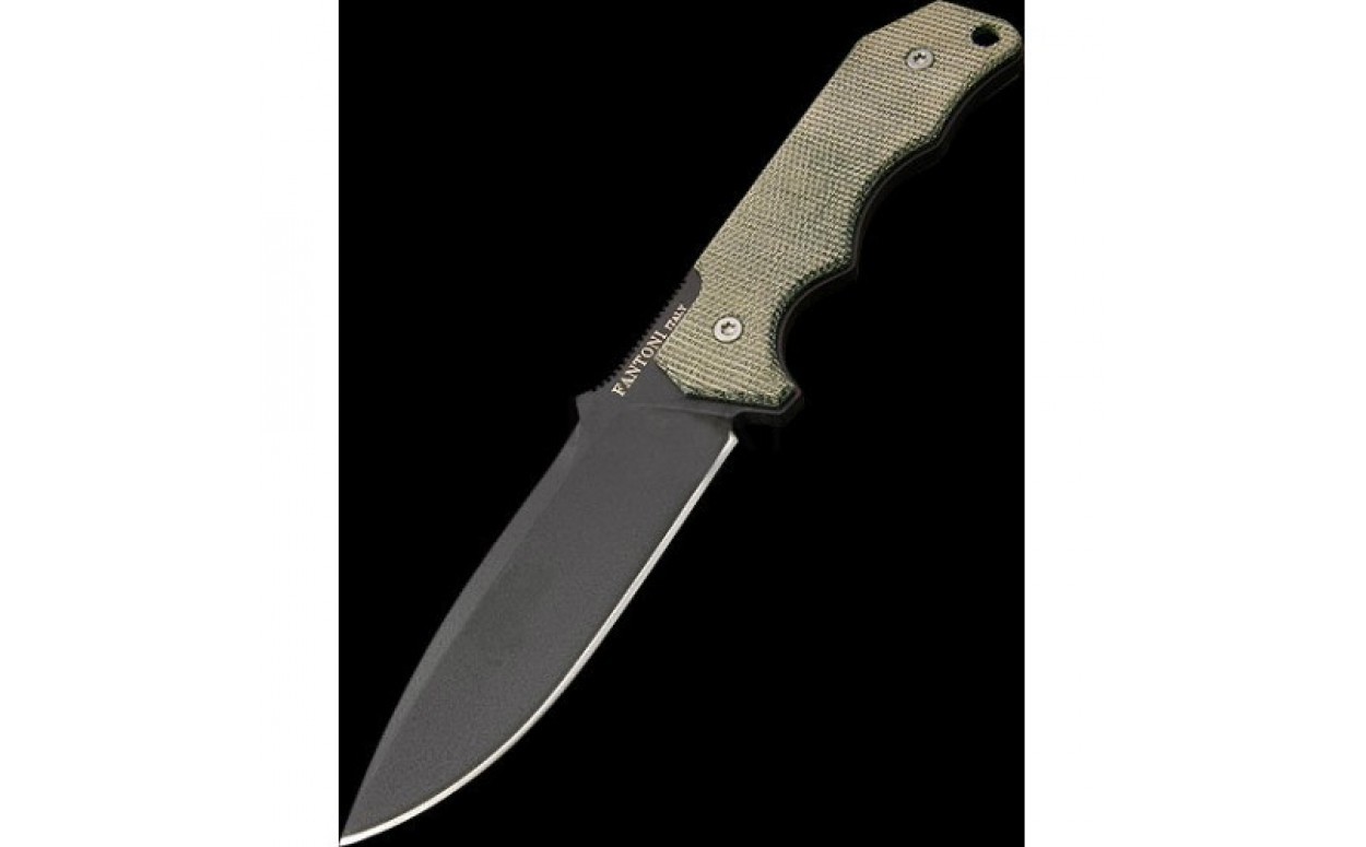 Нож с фиксированным клинком Hide Fixed, Micarta Handle, PVD - Coated Crucible CPM® S30V™, T. Rumici Design (Kydex Sheath) 8.0 см. - фото 1