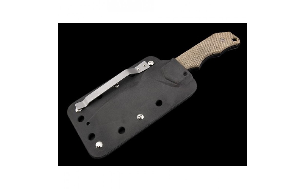 Нож с фиксированным клинком Hide Fixed, Micarta Handle, PVD - Coated Crucible CPM® S30V™, T. Rumici Design (Kydex Sheath) 8.0 см. - фото 2