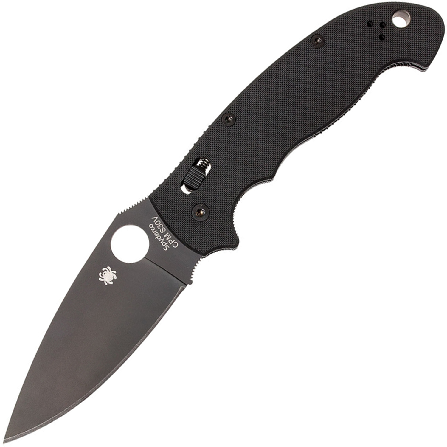 Нож складной Manix 2 XL Black - Spyderco 95GPBBK2, сталь Crucible CPM® S30V™ Black DLC-Coated Plain, рукоять G10, чёрный
