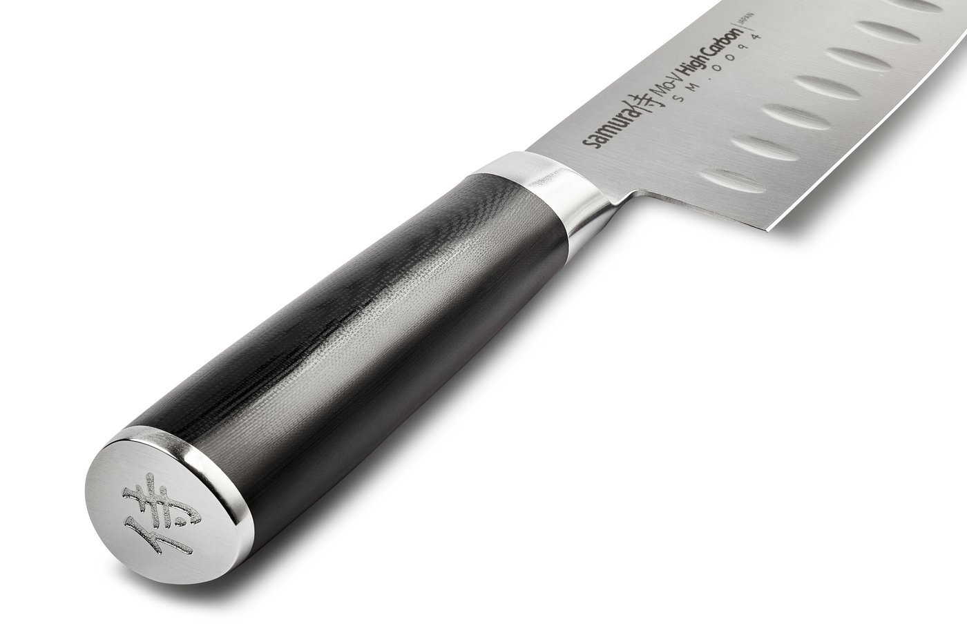 фото Нож кухонный samura mo-v сантоку - sm-0094, сталь aus-8, рукоять g10, 180 мм