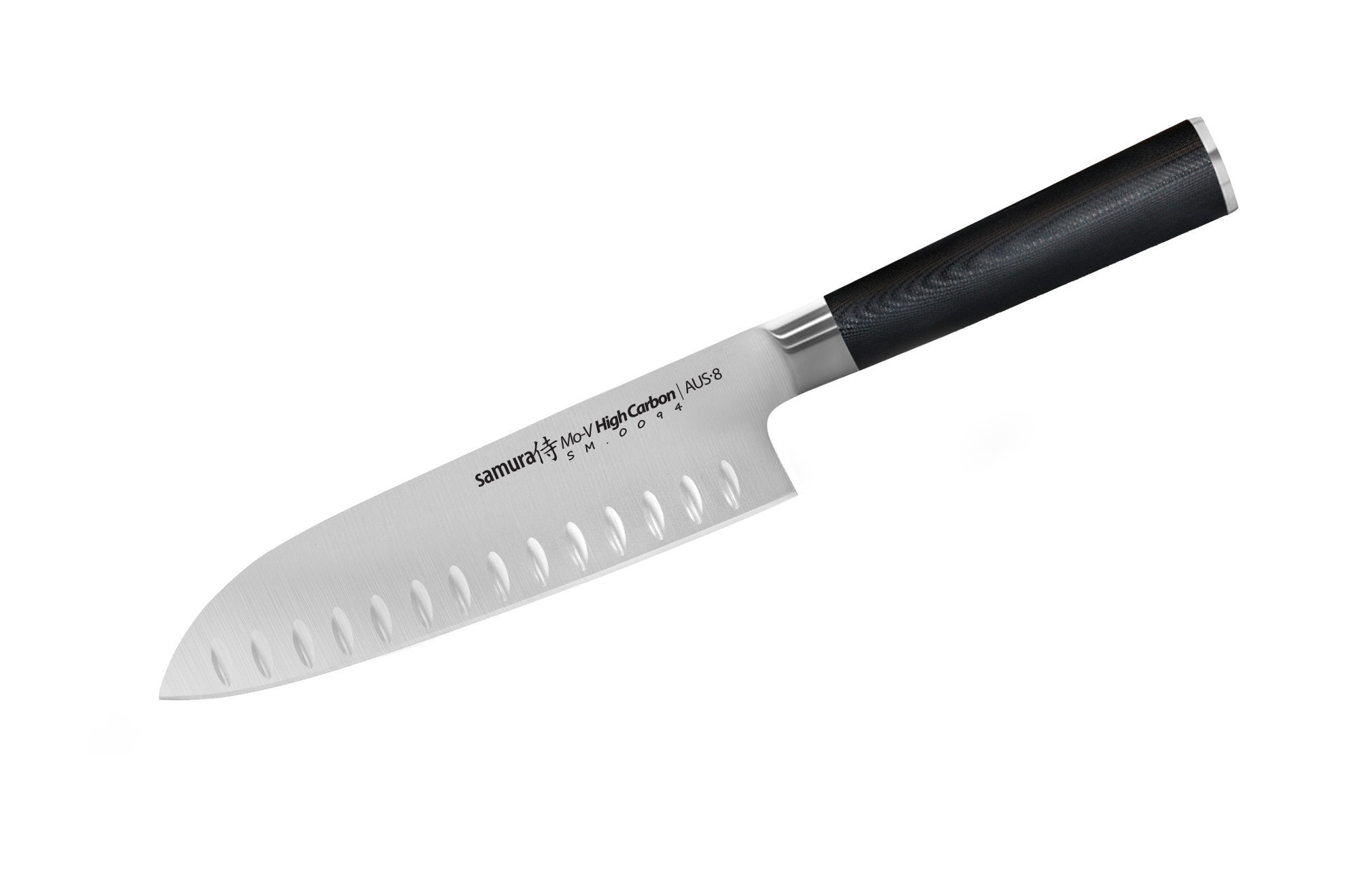 Нож кухонный Samura Mo-V Сантоку - SM-0094, сталь AUS-8, рукоять G10, 180 мм