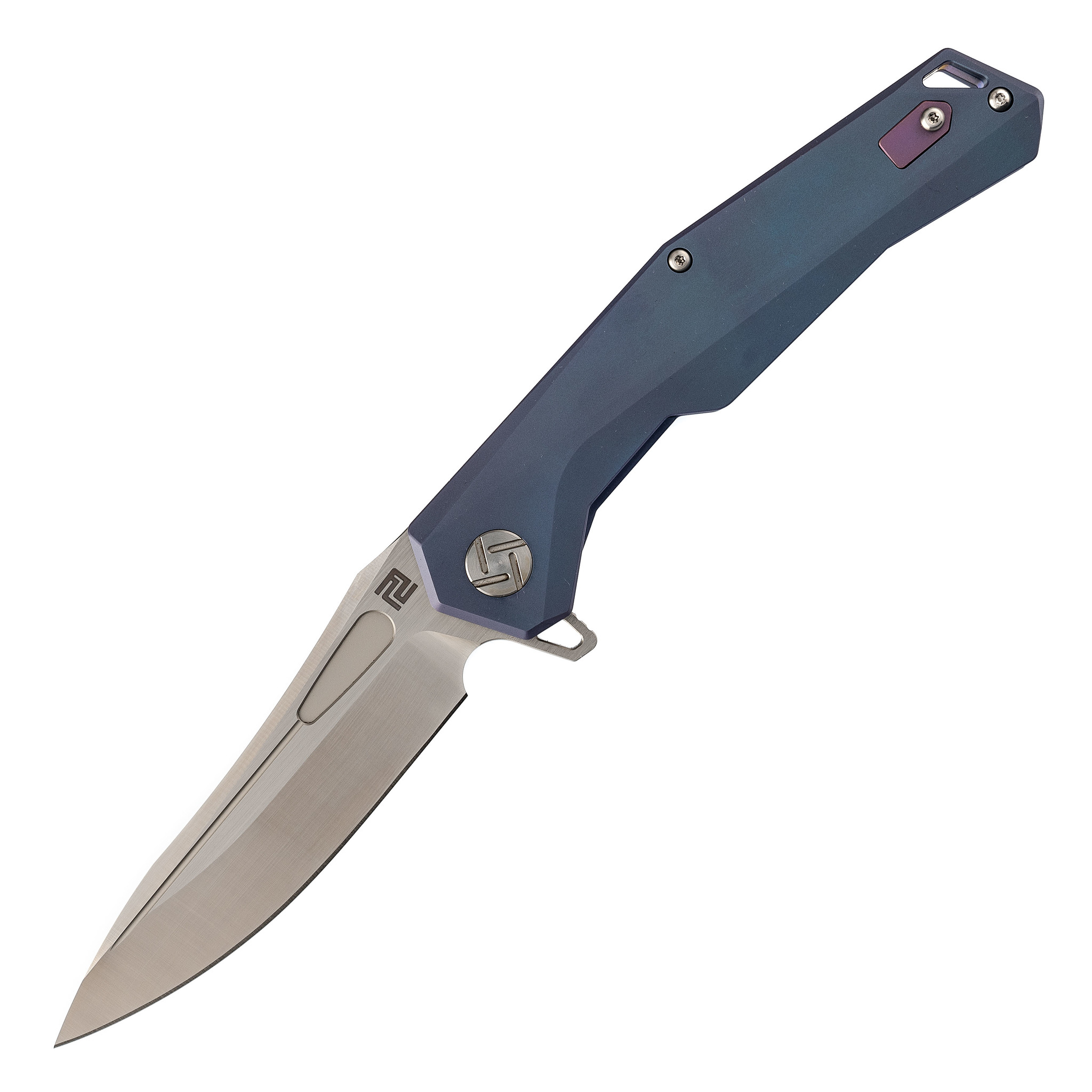 Складной нож Artisan Zumwalt, сталь S35VN, синий титан - фото 1