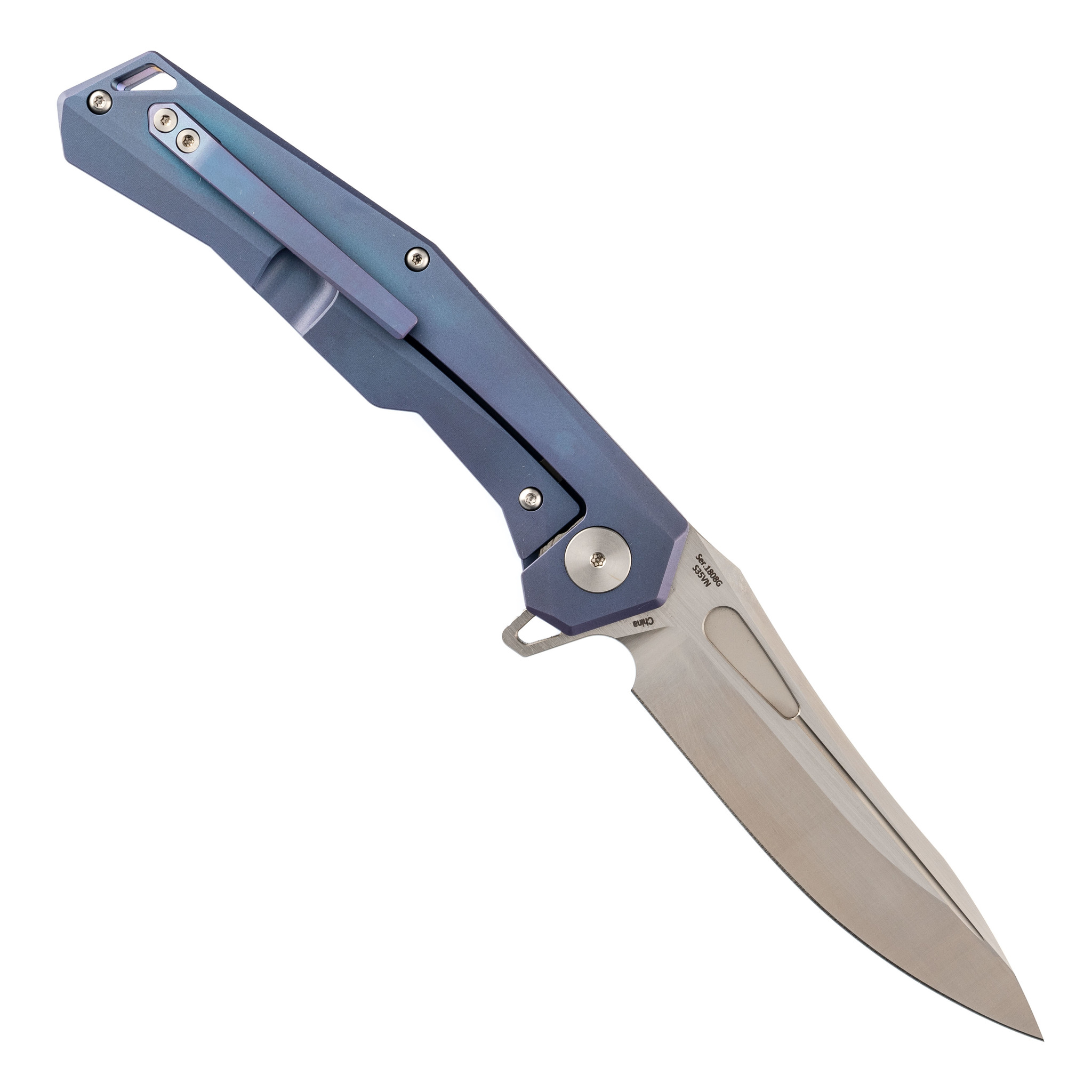 Складной нож Artisan Zumwalt, сталь S35VN, синий титан - фото 3