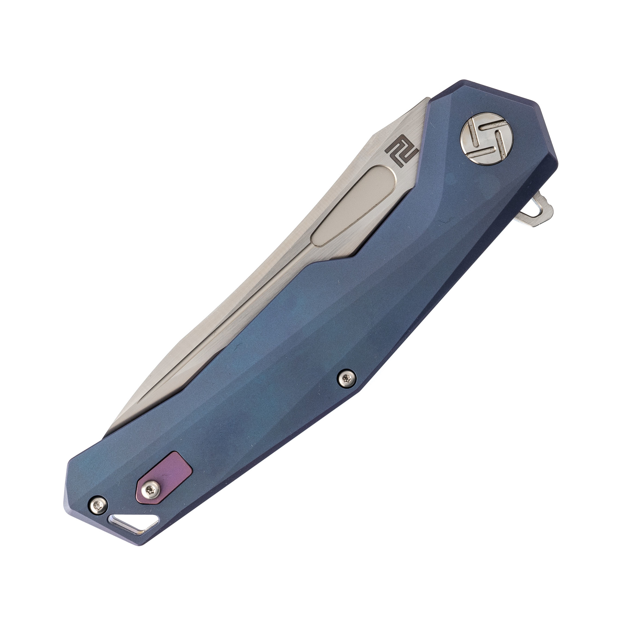 Складной нож Artisan Zumwalt, сталь S35VN, синий титан - фото 6
