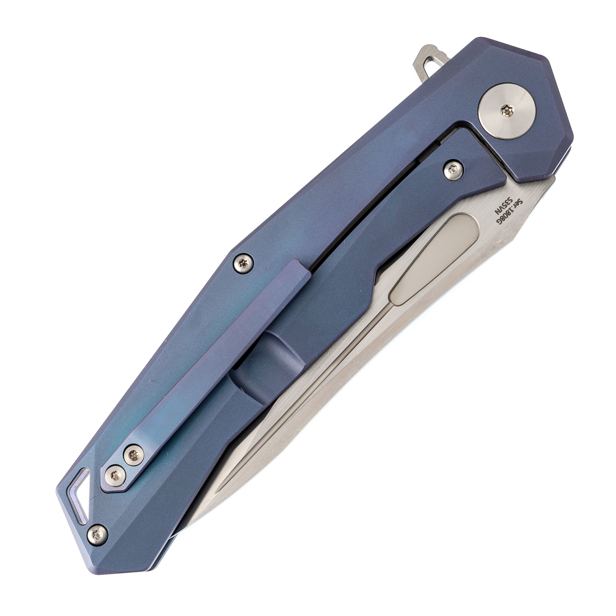 Складной нож Artisan Zumwalt, сталь S35VN, синий титан - фото 7