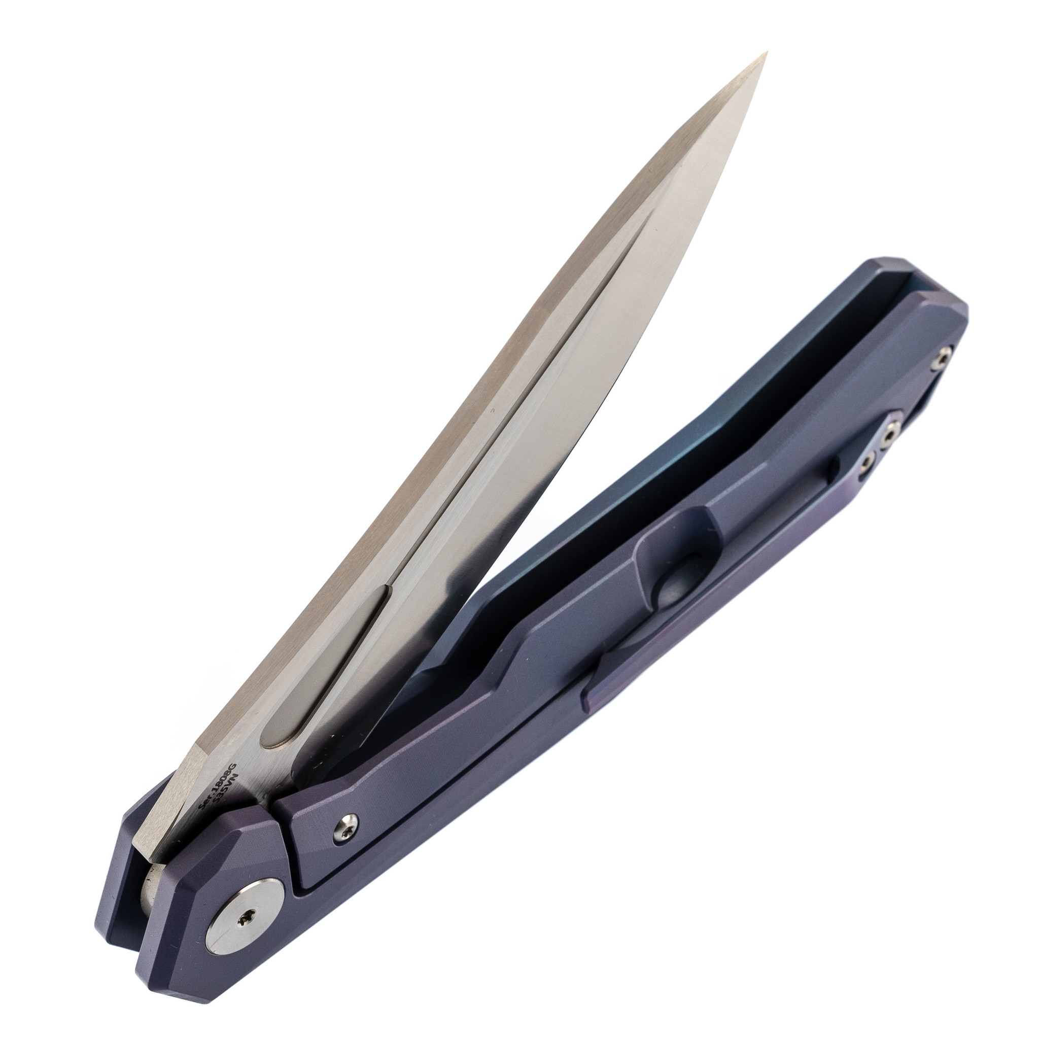 Складной нож Artisan Zumwalt, сталь S35VN, синий титан - фото 4