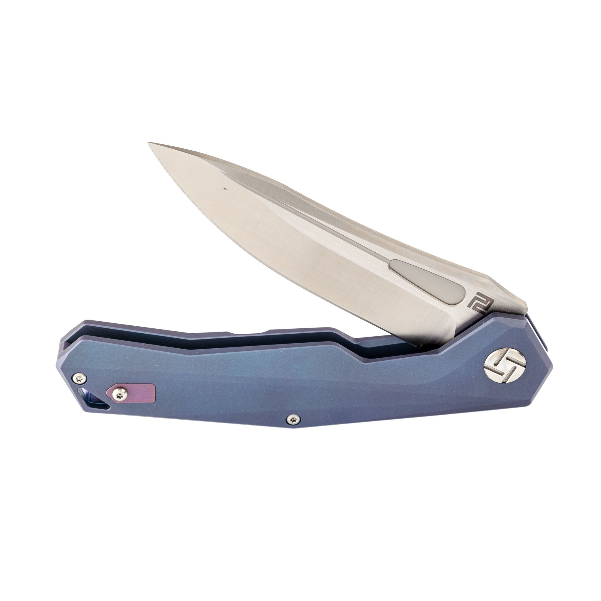 Складной нож Artisan Zumwalt, сталь S35VN, синий титан - фото 5