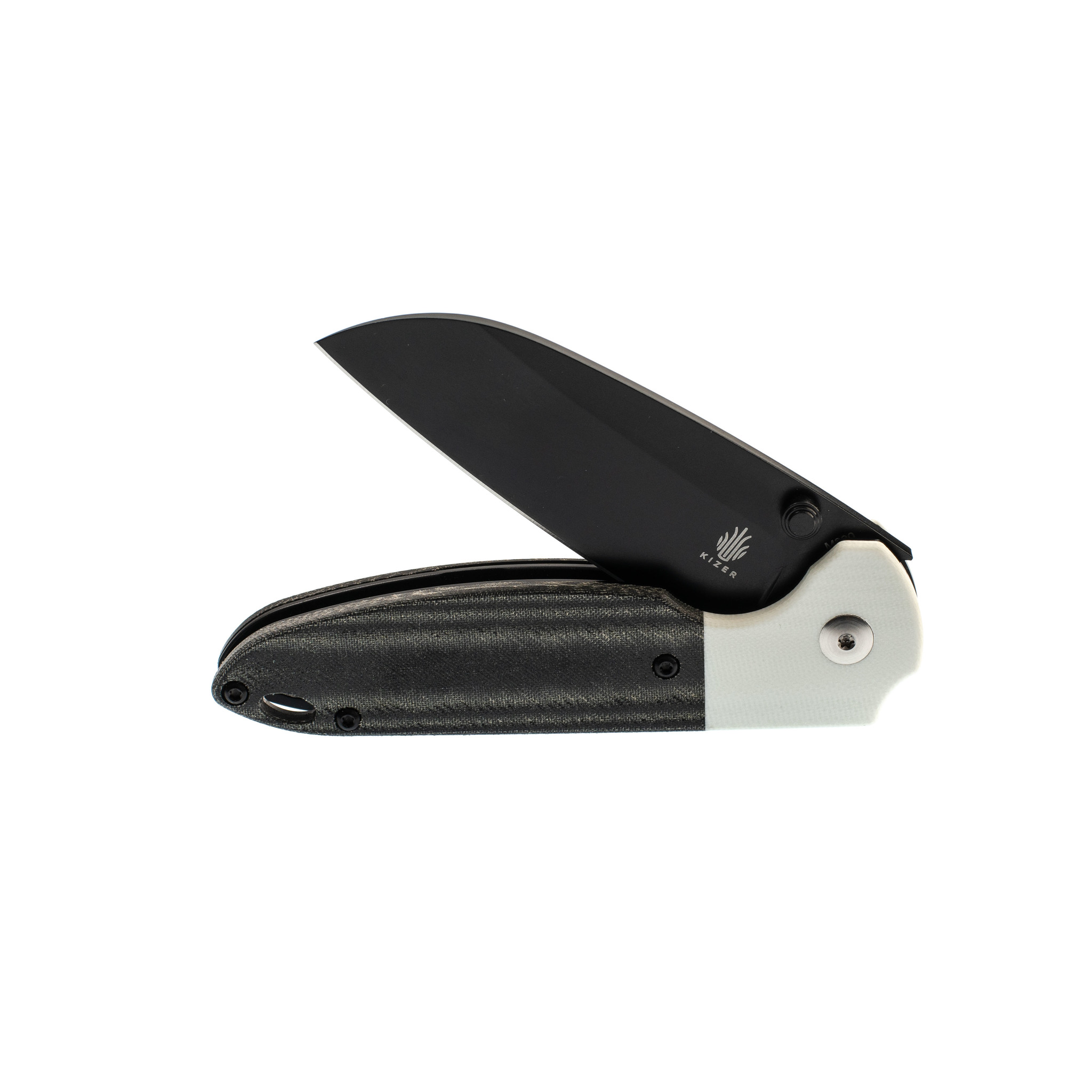 Складной нож Kizer Deviant, сталь M390, рукоять Black Micarta/White G10 - фото 5