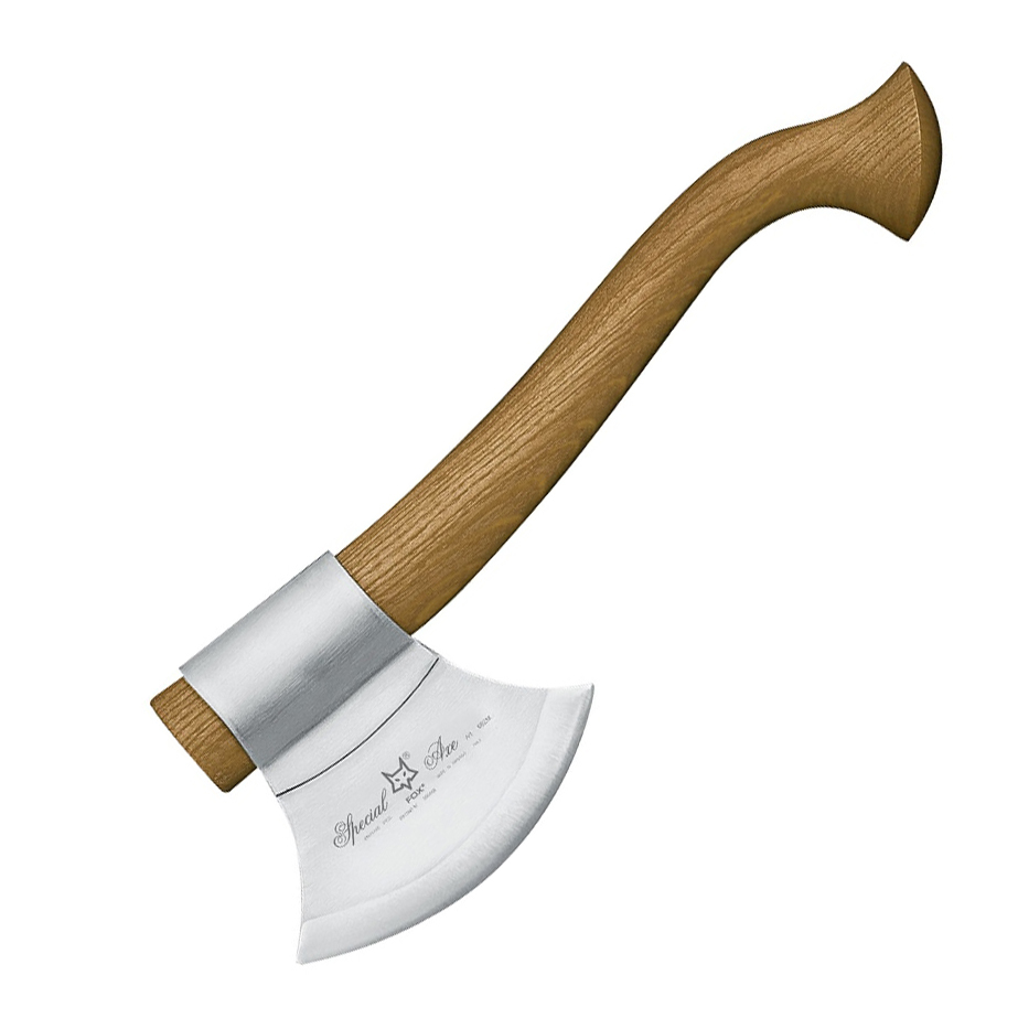 фото Топор fox special axe, сталь 12c27, рукоять sassafras wood, коричневый
