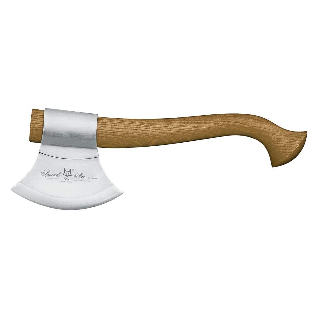 фото Топор fox special axe, сталь 12c27, рукоять sassafras wood, коричневый