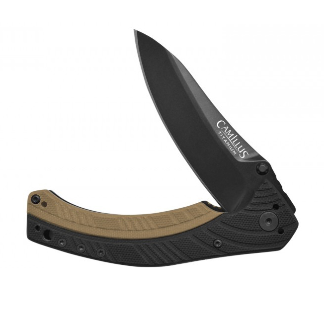 фото Нож складной camillus scorn, сталь aus-8, рукоять термопластик grn, чёрный