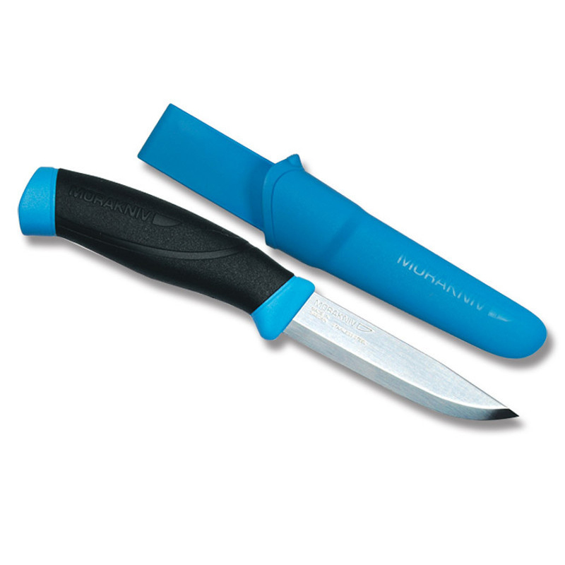 Нож с фиксированным лезвием Morakniv Companion Blue, сталь Sandvik 12С27, рукоять пластик/резина, голубой - фото 4