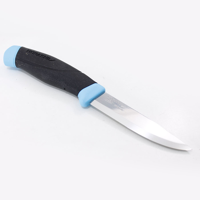 Нож с фиксированным лезвием Morakniv Companion Blue, сталь Sandvik 12С27, рукоять пластик/резина, голубой - фото 5