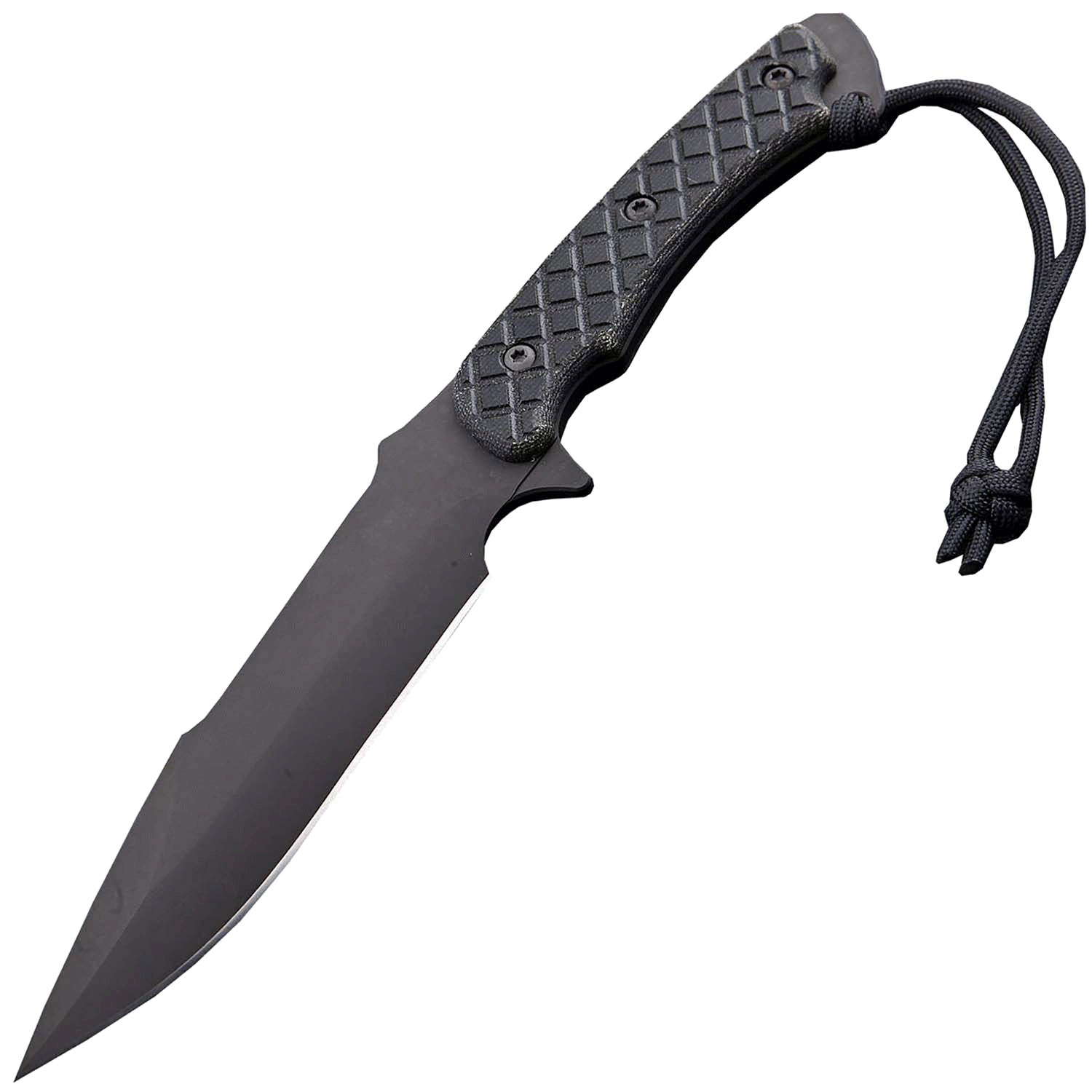 Нож с фиксированным клинком Spartan Blades Horkos, клинок черный, сталь CPM-S35VN, рукоять черная микарта