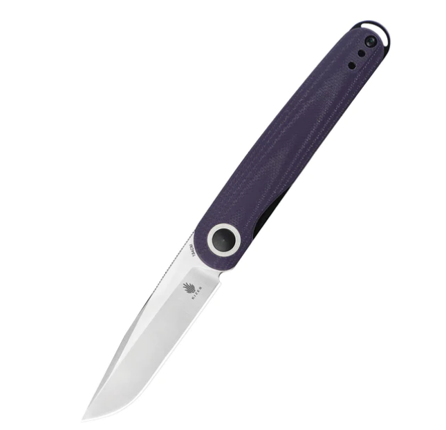 фото Складной нож kizer squidward purple, сталь 154cm, рукоять g10