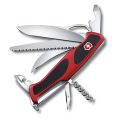 Фото Нож перочинный Victorinox RangerGrip 57 Hunter, сталь X55CrMo14, рукоять полиамид, красно-чёрный