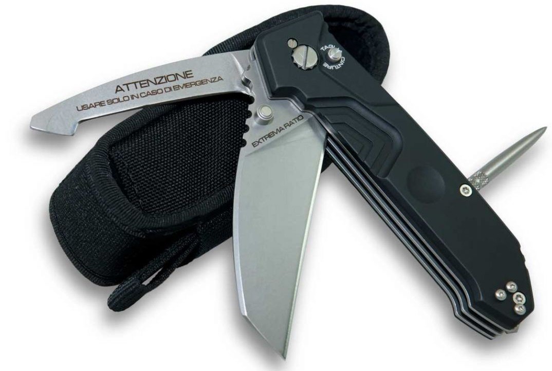 Многофункциональный складной нож с выкидным стропорезом Extrema Ratio Police III, сталь Bhler N690, рукоять алюминий