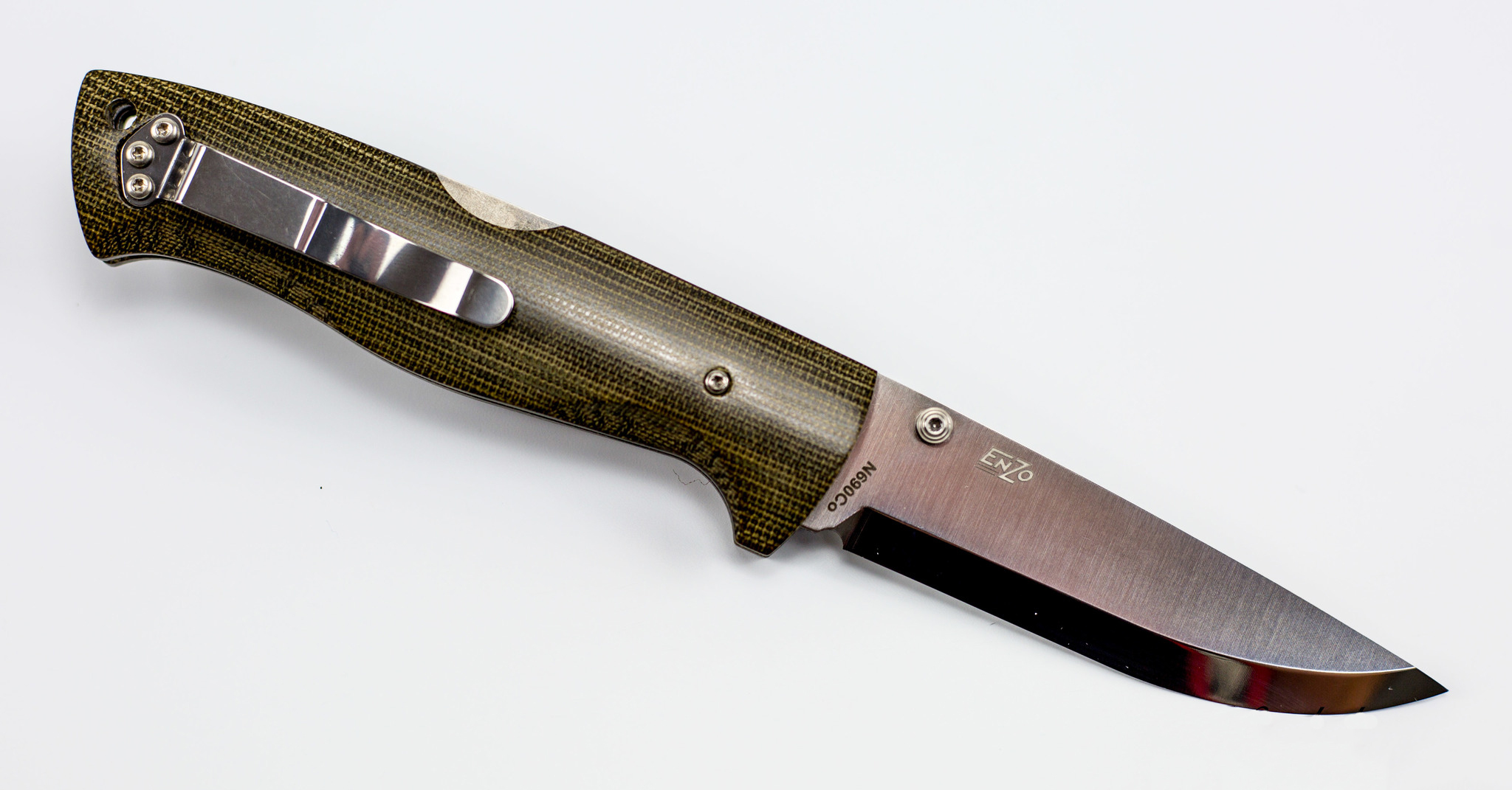 Складной нож Enzo Borka 90, зеленая микарта, сталь N690C - фото 4