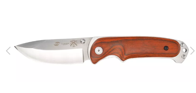 Нож складной Stinger FK-8236, сталь 3Cr13, рукоять пакка набор из 4 ножей и подставки samura bamboo в подарочной коробке sba 5 сталь aus 8 рукоять нержавеющая сталь