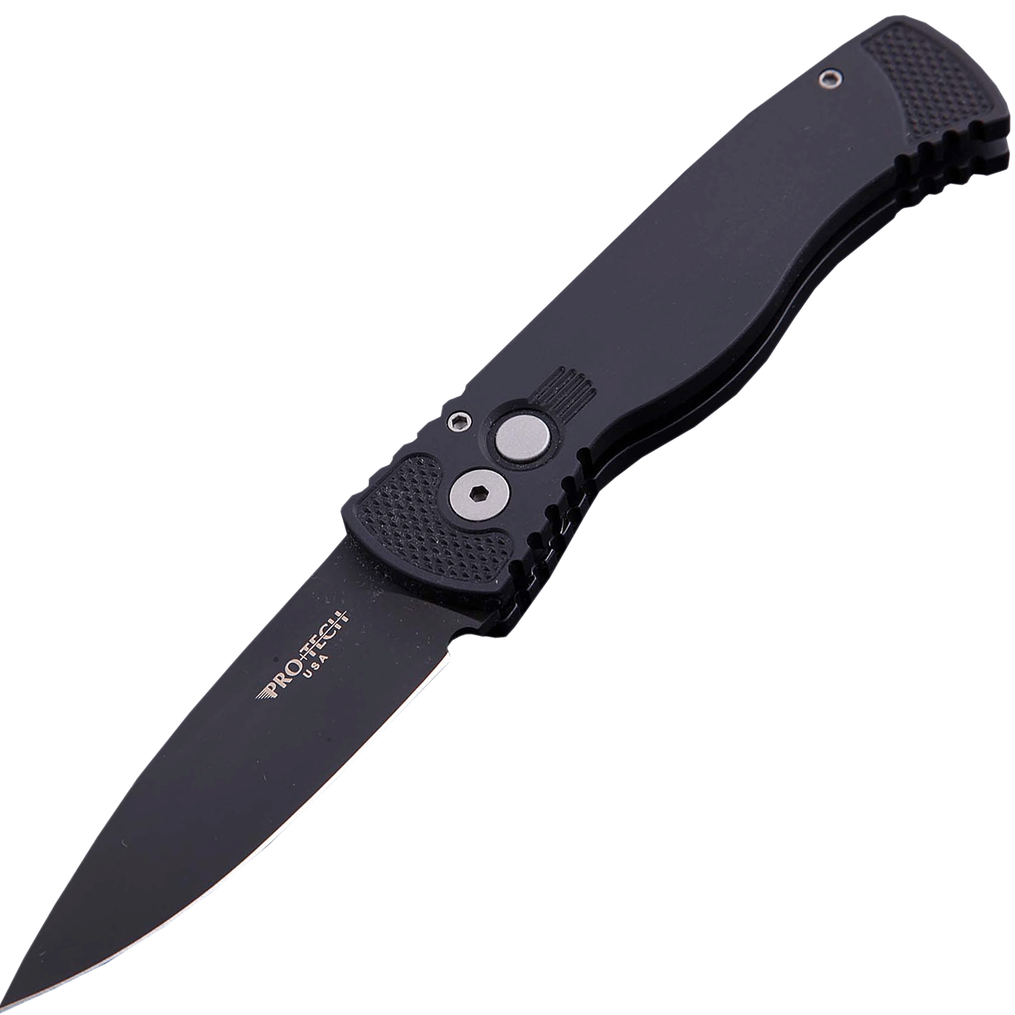 Автоматический складной нож Pro-Tech TR-2, клинок черный, сталь 154CM, рукоять алюминий - фото 1