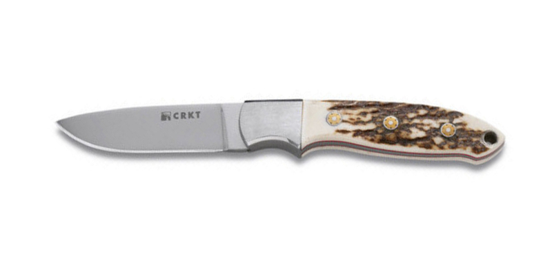 фото Нож с фиксированным клинком crkt brow tine, сталь 9cr18mov, рукоять резной олений рог