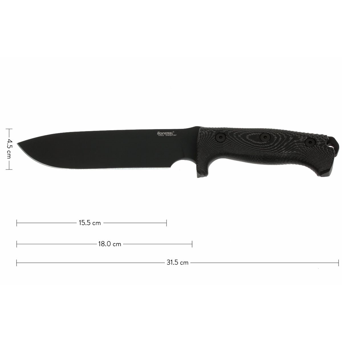 Нож с фиксированным клинком LionSteel M7 MB, сталь Sleipner, рукоять Black micarta - фото 2