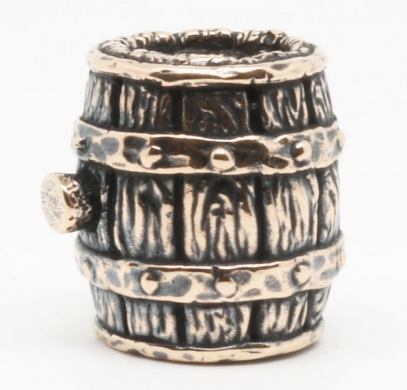 Бусина для темляка Бочка, бронза