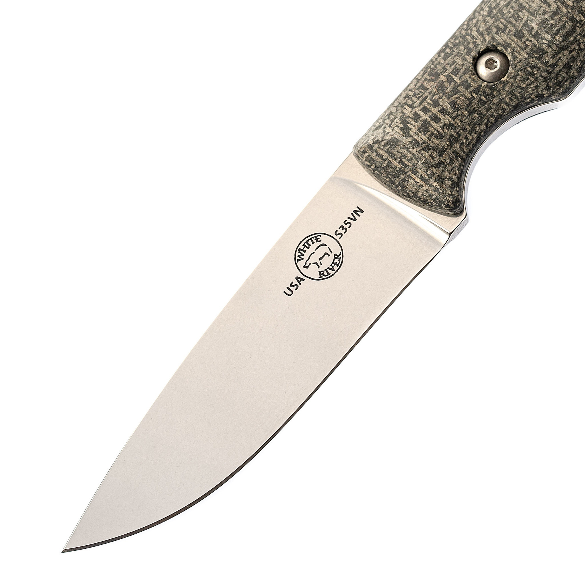 Нож White River Hunter StoneWash, сталь CPM S35VN, рукоять черная микарта - фото 2