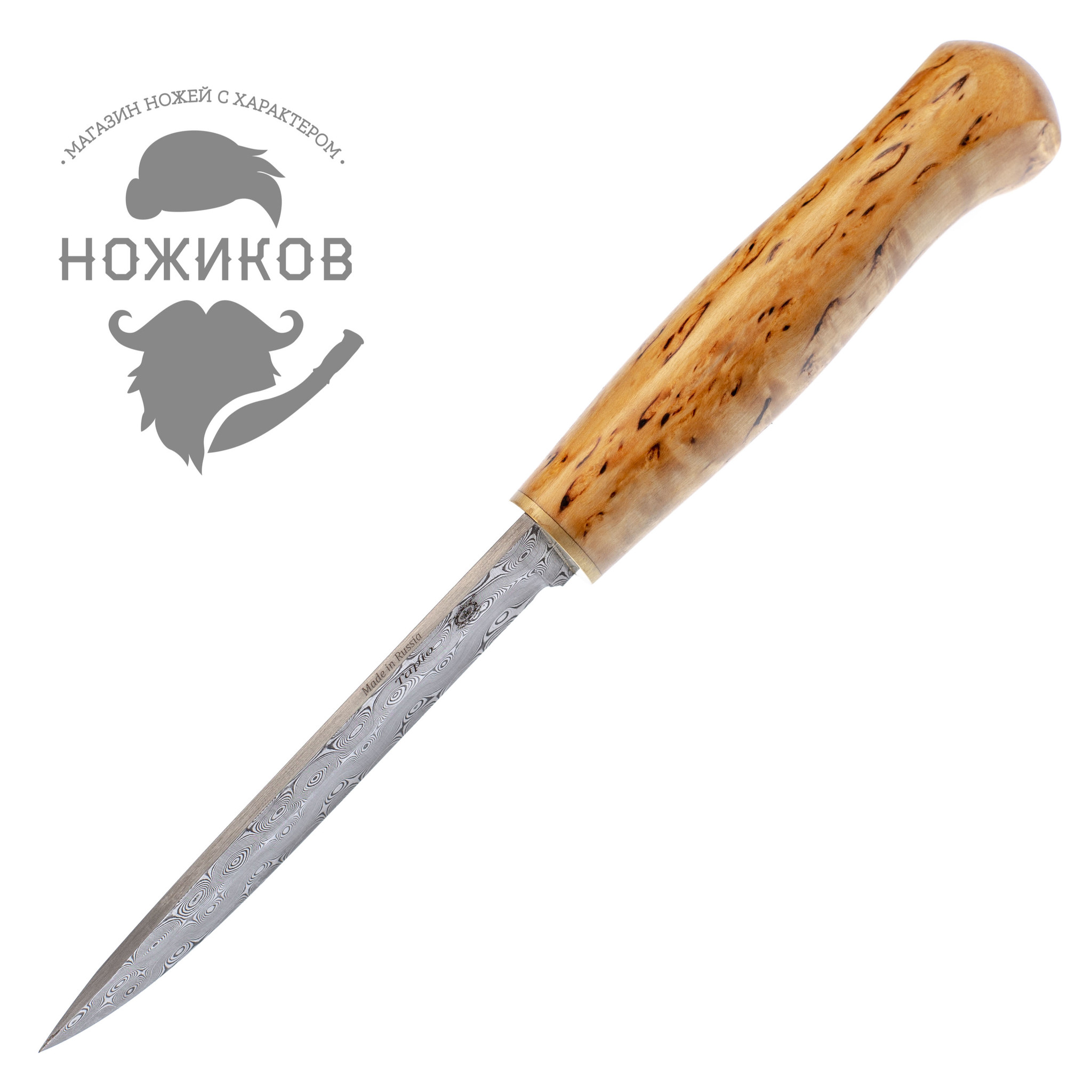 Нож якутский Tapio, сталь ZDI-1016, рукоять карельская береза - фото 3