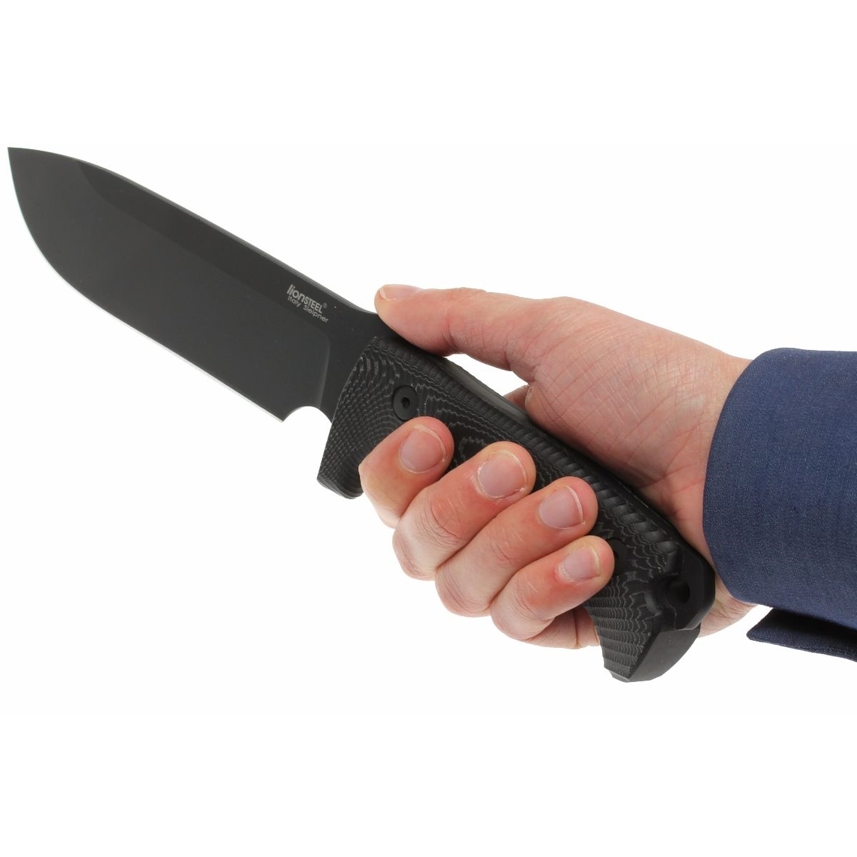 фото Нож с фиксированным клинком lionsteel m7 mb, сталь sleipner, рукоять black micarta lion steel