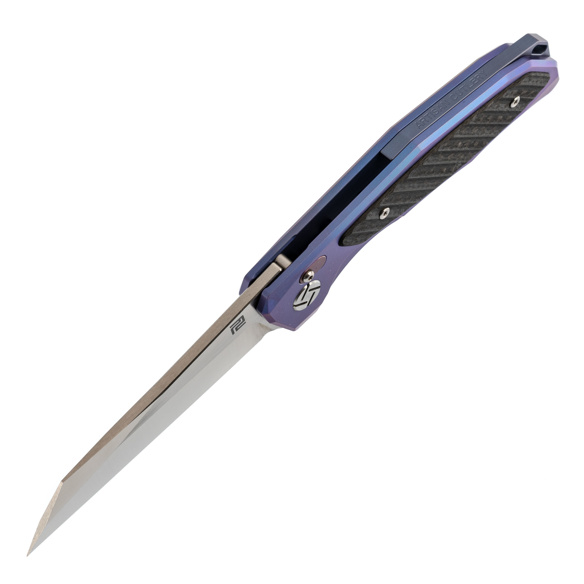 Складной нож Artisan Megahawk, сталь S35VN, синий титан - фото 2