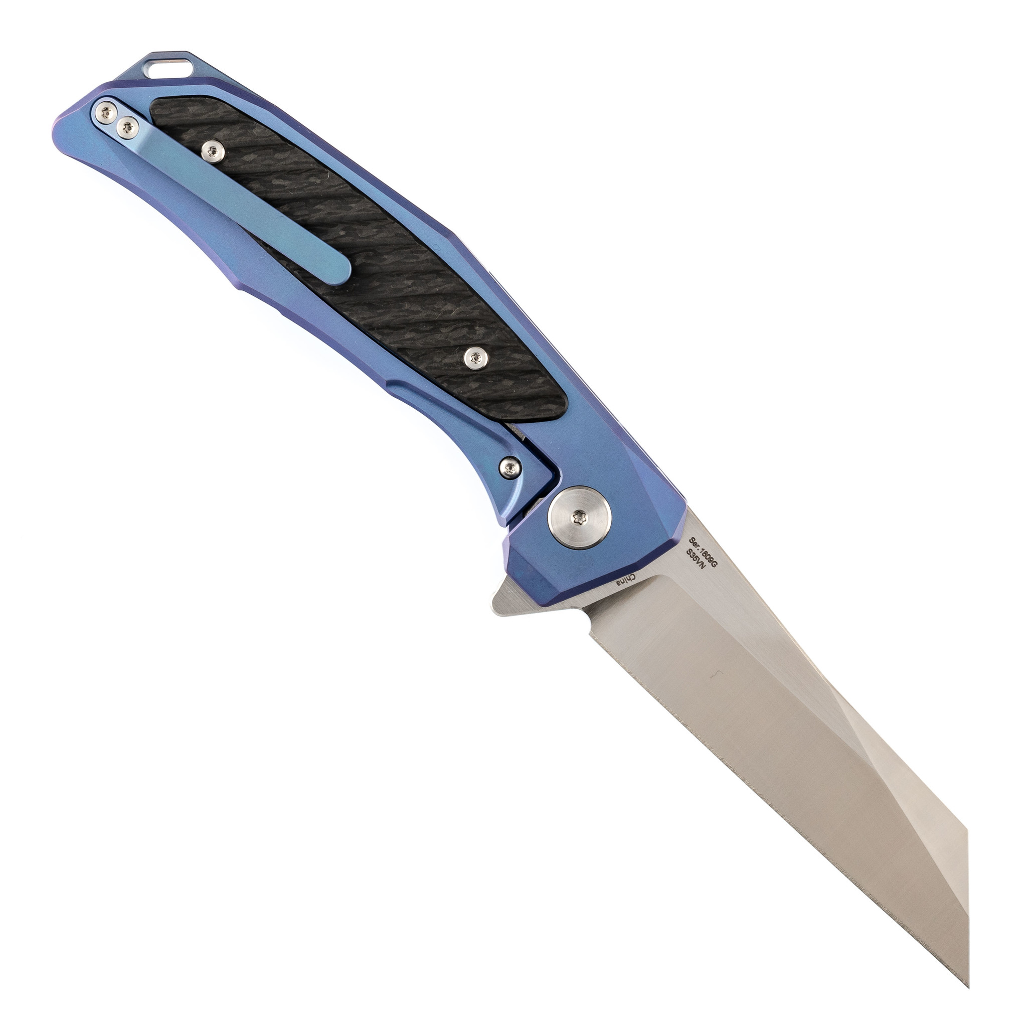 Складной нож Artisan Megahawk, сталь S35VN, синий титан - фото 3