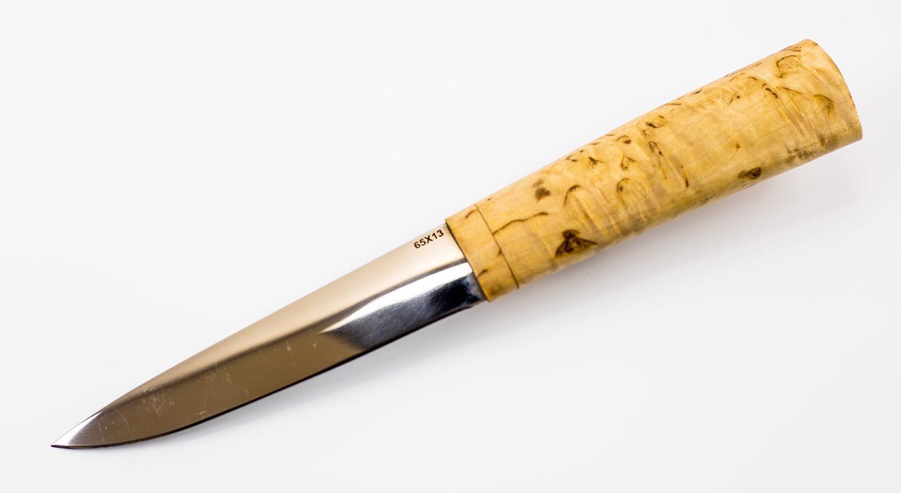 Нож Якутский малый, сталь 65Х13, карельская береза от Ножиков