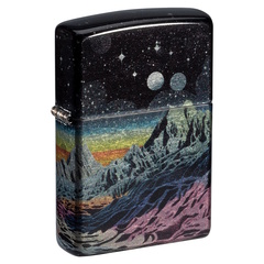Фото Зажигалка ZIPPO Space in Color Design с покрытием 540 Tumbled Chrome, латунь/сталь, разноцветная, 38x13x57 мм