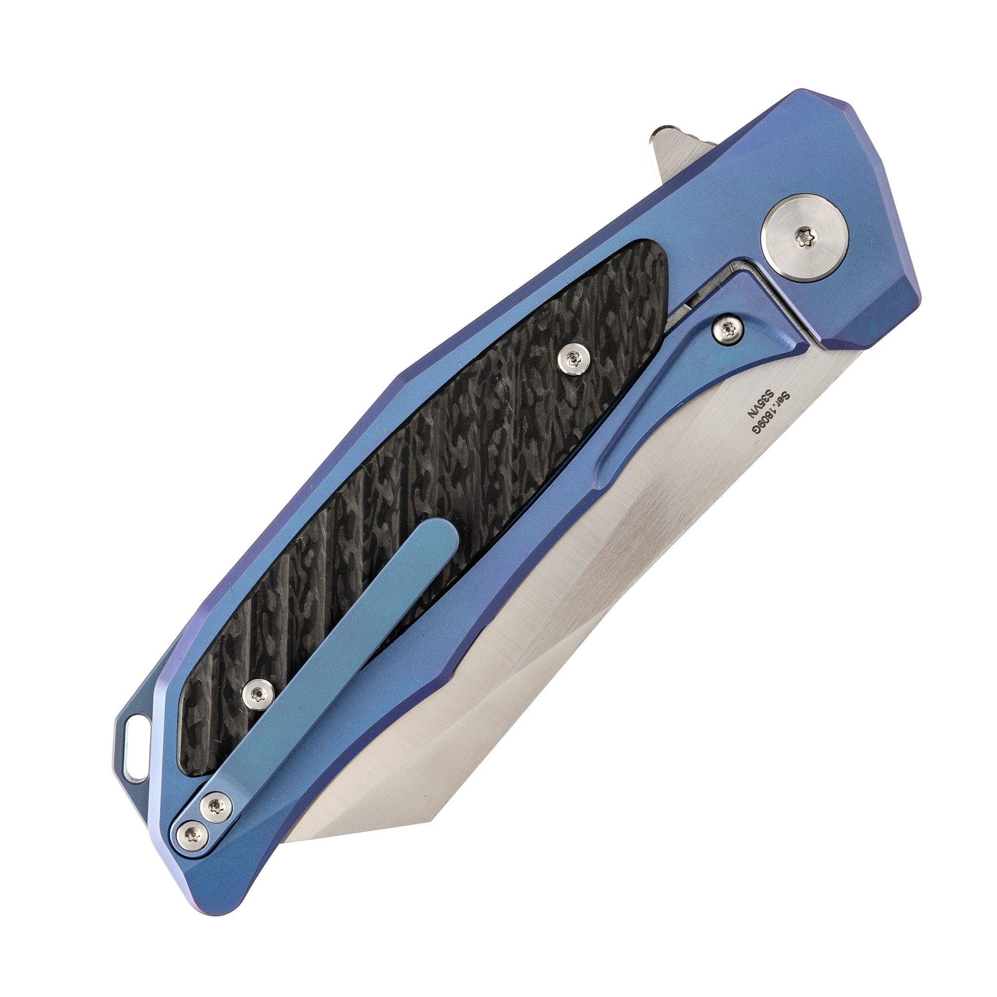 Складной нож Artisan Megahawk, сталь S35VN, синий титан - фото 7