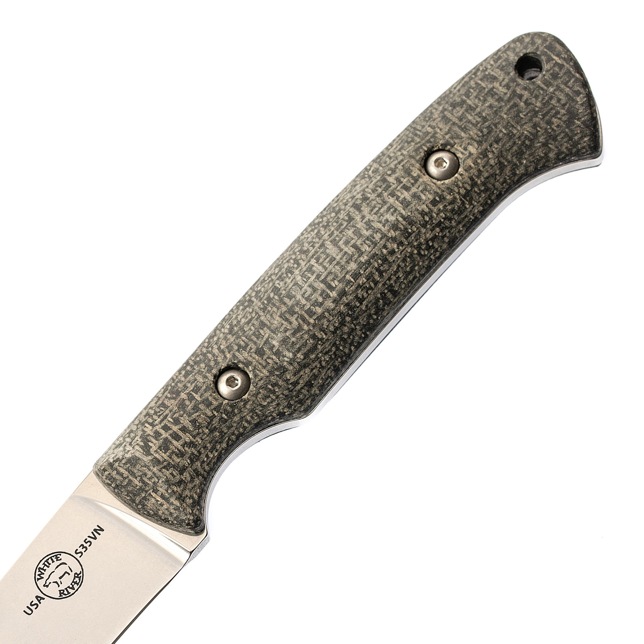 Нож White River Hunter StoneWash, сталь CPM S35VN, рукоять черная микарта - фото 3