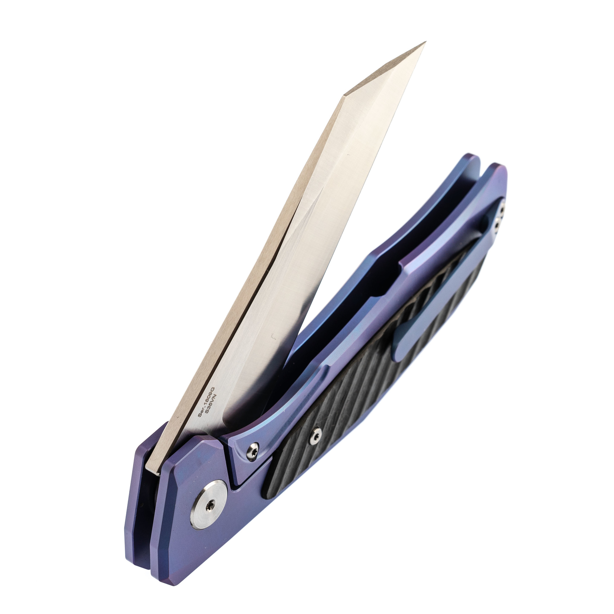 Складной нож Artisan Megahawk, сталь S35VN, синий титан - фото 4
