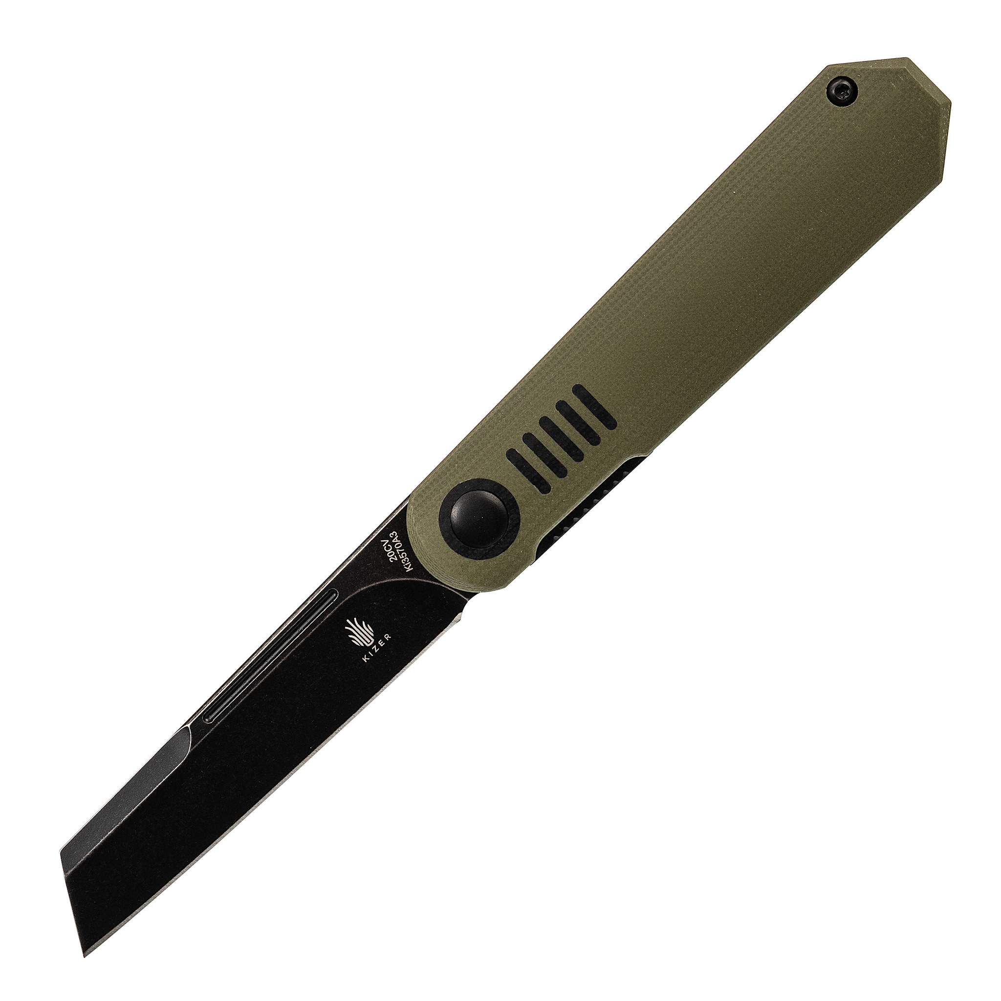 Складной нож Kizer Lundquist De L'Orme, сталь CPM-20CV, рукоять Green G10 - фото 1